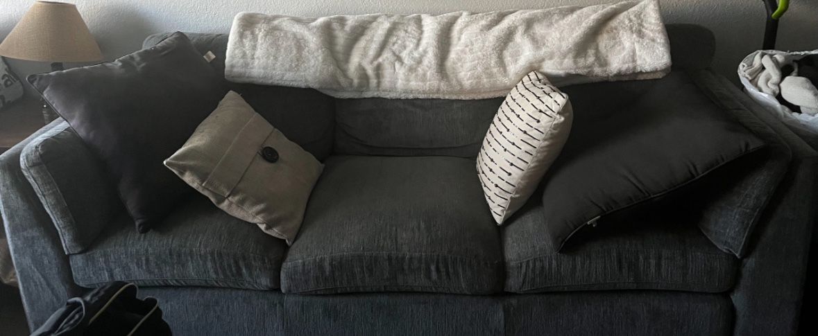 Grey Loveseat And Sofa