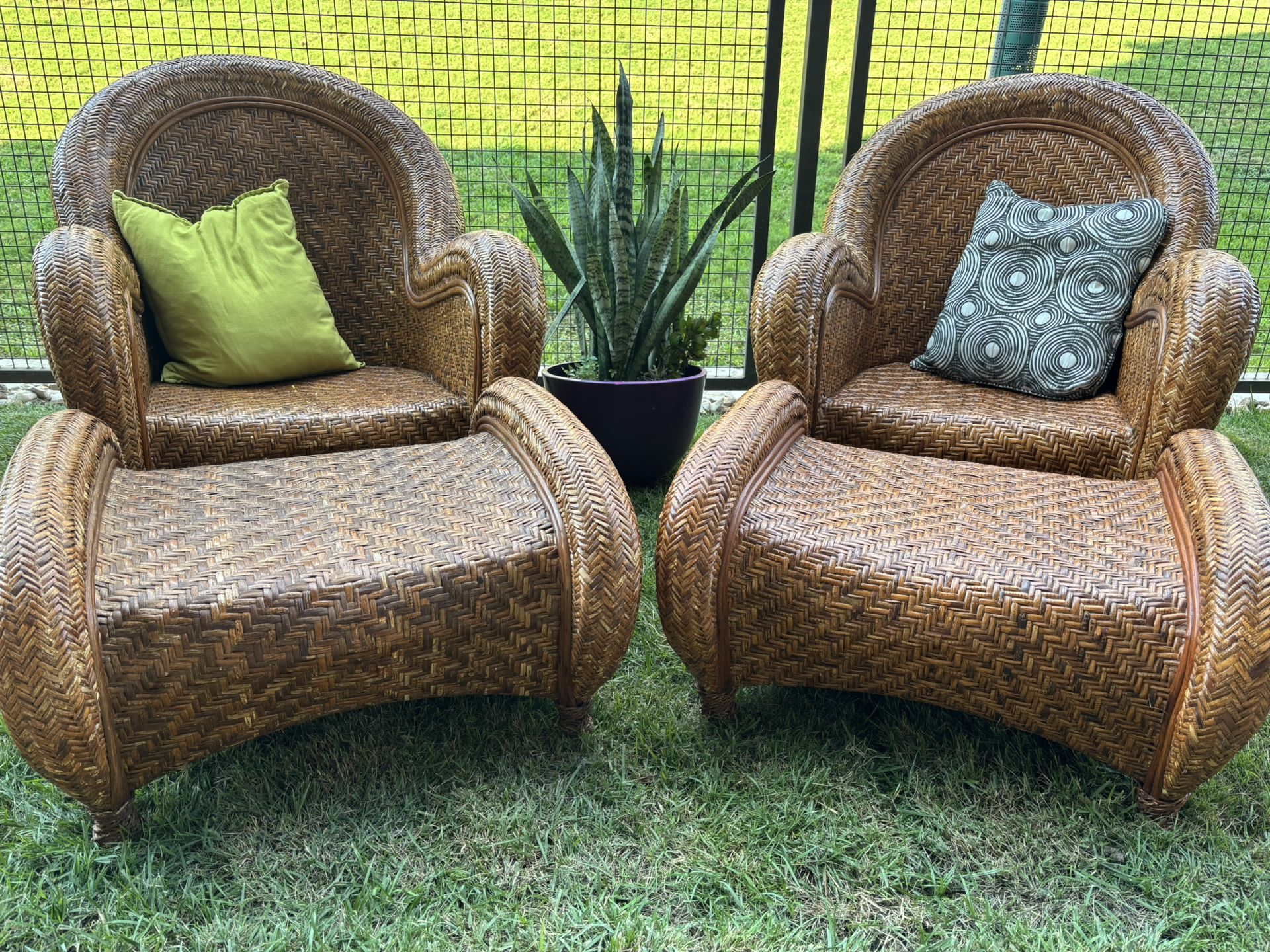 Rattan Lounge Chairs Pottery Barn Malabar Rattan Chair And Ottoman