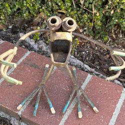 Vintage Artist Upcycled Metal Dog Ornament: Nuts Bolts Scrap Art Garden Sculpture Artisan Rusty 