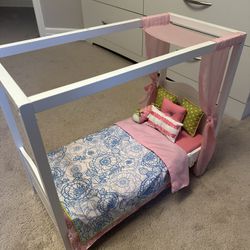 Our Generation White Canopy Doll Bed