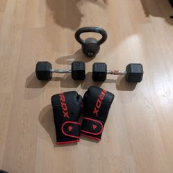 Gym Set Dumbbells Boxing Kettlebell 