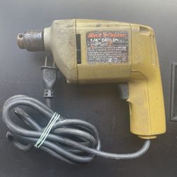 Vintage Black & Decker 3/8" Double Insulated Electric Drill 7104 Made in USA