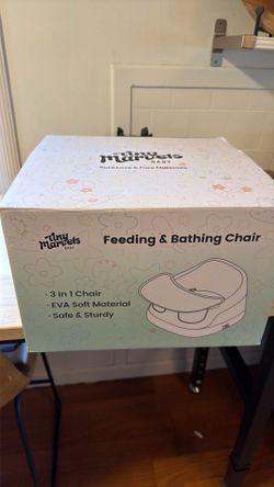 Tiny Marvels Booster Seat 5" U-Shape Openings for Baby with Thick Thighs BPA-Free, Ergonomic 3-in-1 Baby Chair, Removable Tray, Wipe-Clean, for Table 