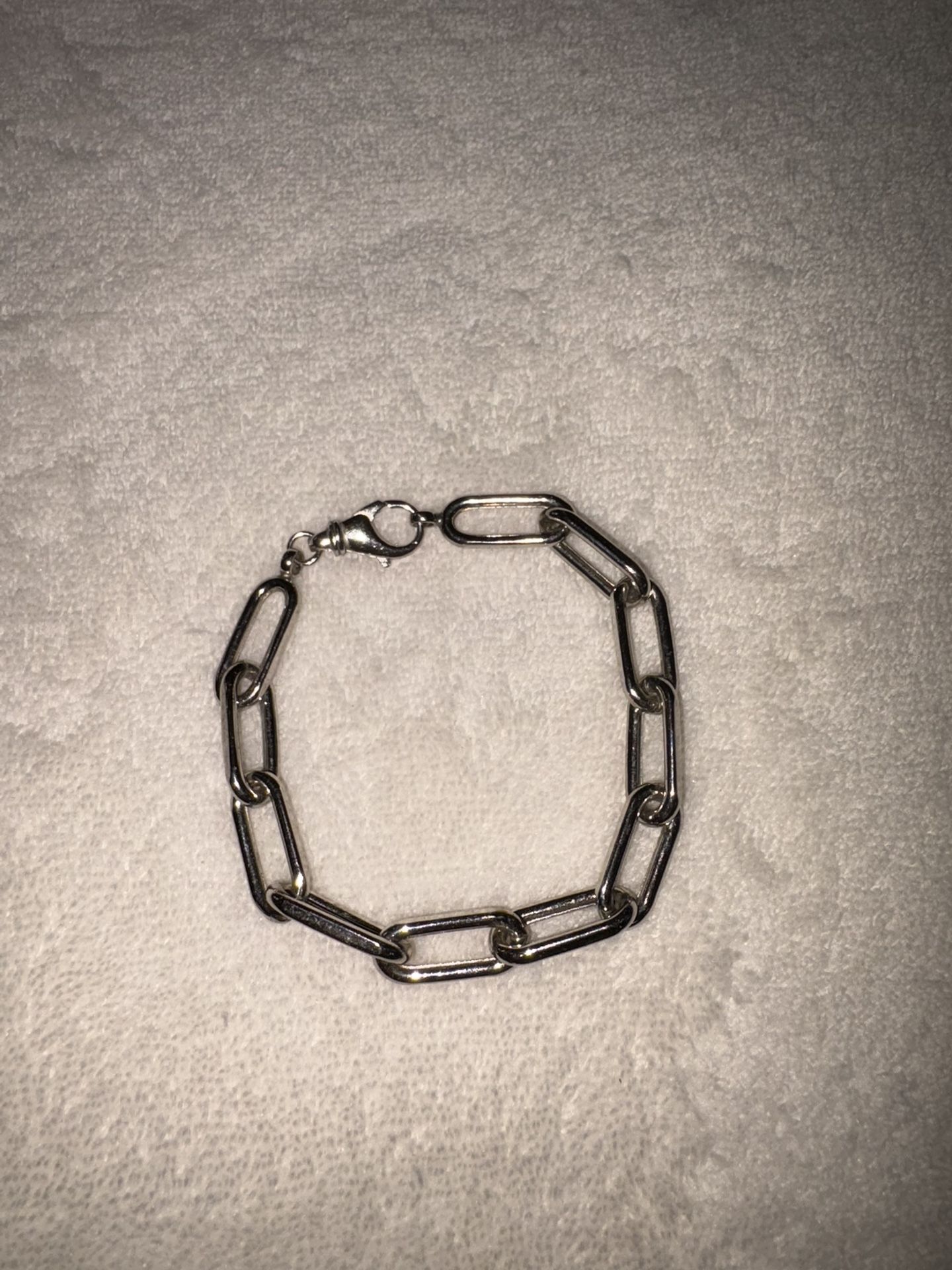 Sterling Silver 925 Bracelet Loose Chain Link 7.5 Inch Chain Turkey