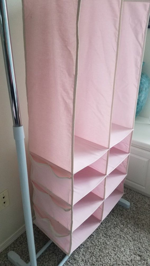 Kids pink closet organizers