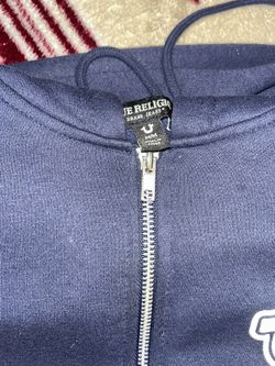 True Religion Blue Zip Up Hoodie
