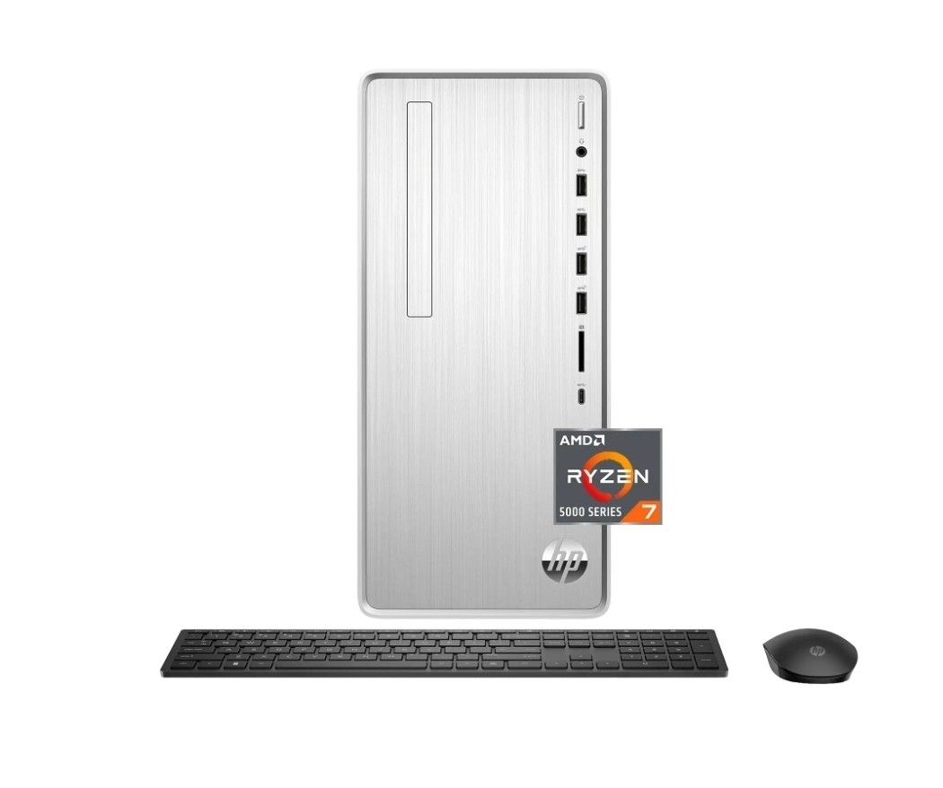 HP - Pavilion Desktop - AMD Ryzen 7 - 16GB Memory - 1TB SSD - Natural Silver