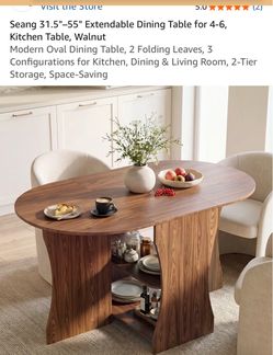 Dining table with size options