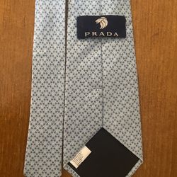 Prada Silk Necktie With The Classic Small Geometric Pattern. In great condition!