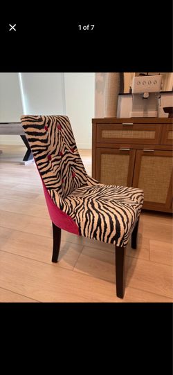 Pink zebra chair