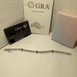 7 Inch Moissanite And 925 Silver Men’s/women’s Bracelet