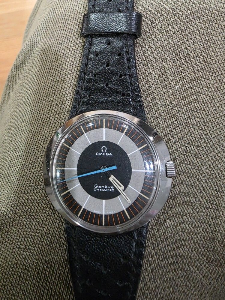 Vintage OMEGA Geneve Dynamic TOOL107 Automatic Silver Date Mens 41mm