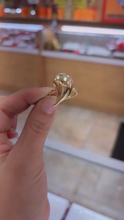 14k Gold Tear Drop Ring 