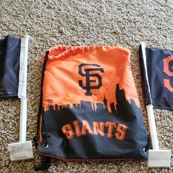 San Francisco Giants. Baseball Car Flags and backpack