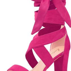 Fuchsia Strappy Heels Size 9