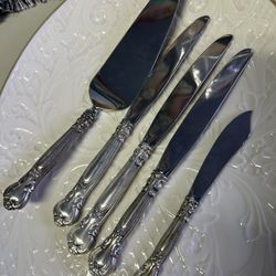 Silverware Stainless Blade Sterling Handle Gorham Knife Set