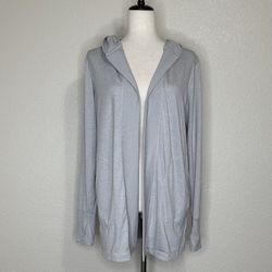 Athleta Gray Uptempo Noreweigan Hooded Cardigan Sweater