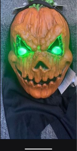 Halloween Pumpkin Mask with LED Eyes