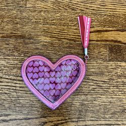 Vintage Victoria’s Secret PINK “I love Lipgloss” clear/pink zipper change purse / keyring bag