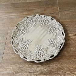 1995 Aluminum Arthur Decorative Grape Motif Plate D 12 inch 