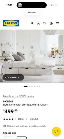 Queen bed frame with drawers  from ikea already build