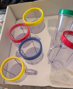 9 Magic Bullet Cups, 3 Lids