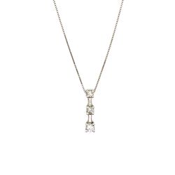 14k Gold 3-Diamonds Necklace 