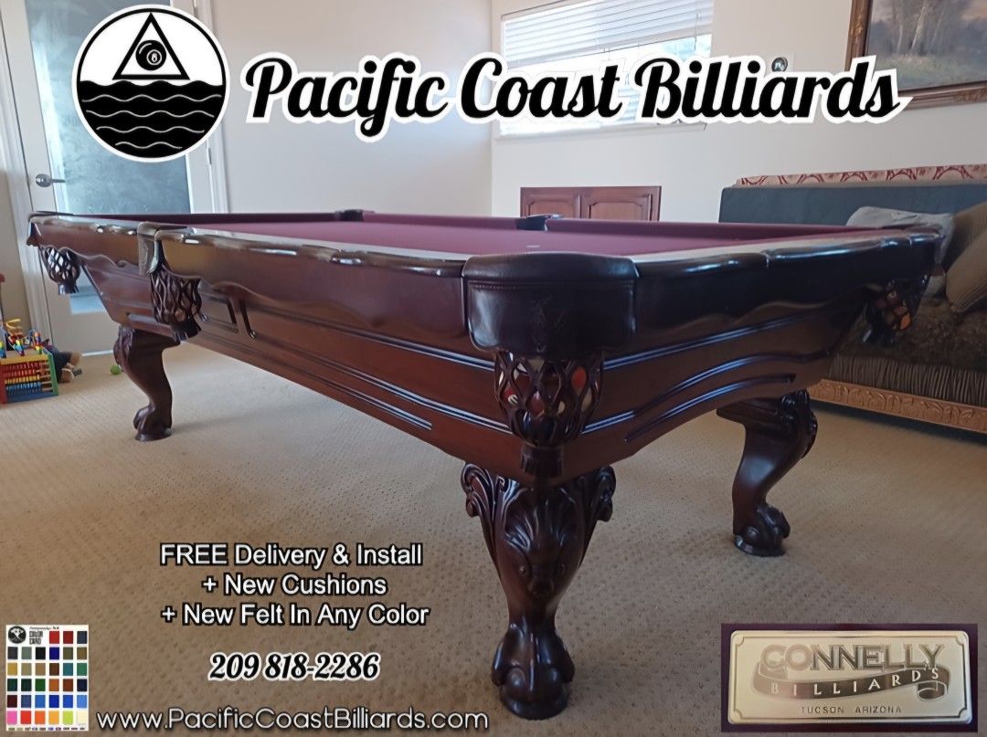 Connelly Pool Table (FREE Delivery & Install + New Felt Any Color)