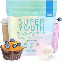 SkinnyFit - Super Youth, Unflavored (30 Servings) - Multi Collagen Peptides Powd