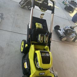 RYOBI 40V HP Brushless Whisper Series 21" Walk Behind Self-Propelled All Wheel Drive Lawn Mower-(2) 6.0 Ah Batteries & Charger