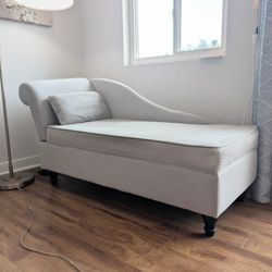 Chaise Lounge With Storage - Gray