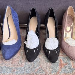 Lot of 3 women’s pumps, Zara, Charles David, Suede