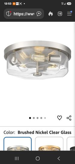 Luminzone Brushed Nickel Flush Mount Ceiling Light, 3-Light Hallway Light Fixtures, Modern Farmhouses