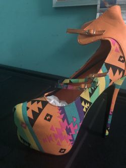Sexy Multi Color/Orange High Heel