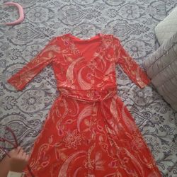Orange Paisley Dress