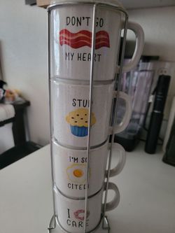 Stacking Coffee Mugs w/ Stand