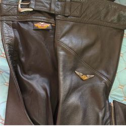 Harley-Davidson Brown Leather Motorcycle Chaps