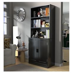 Two 74” Tall Bookcase With Doors