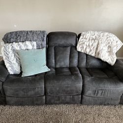 Gray Couch and Oversized Rocker