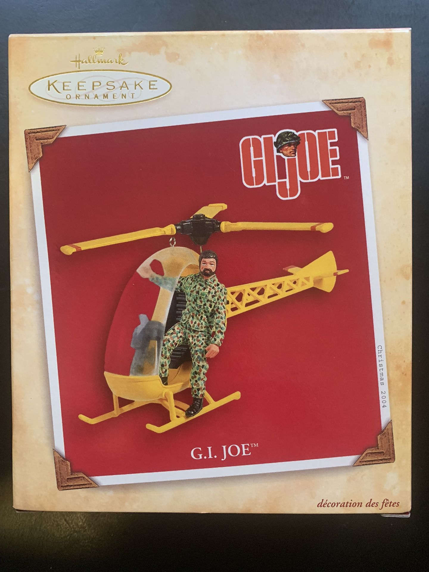 2004 G I Joe Action Figure w/Yellow Helicopter Hallmark Keepsake Ornament