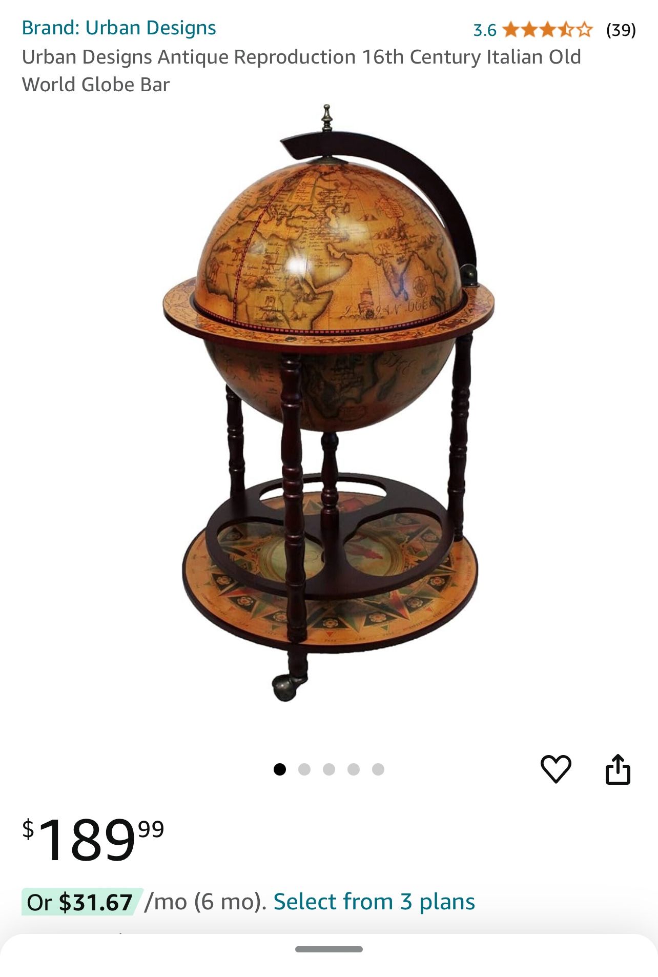 Italian Old World Globe