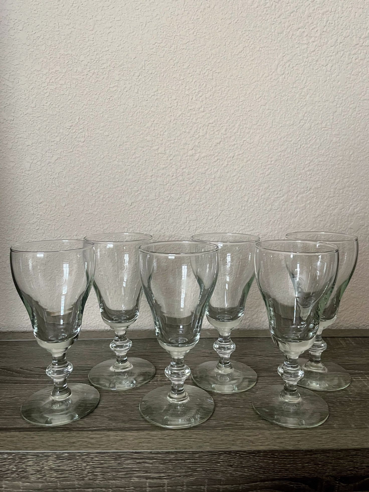 Set of 6 Glass Goblets, NEW