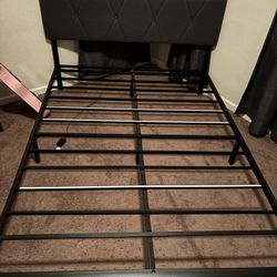 🛏️ LED Bed Frame with Charger Port – $170 (Great Condition!)