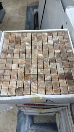 honey Onyx mosaic one by one honed