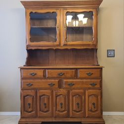 Solid wood china hutch cabinet organizer desk dresser dinning  storage 