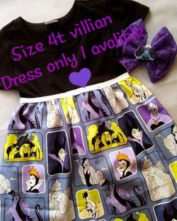 New villains dress size 4t with bow