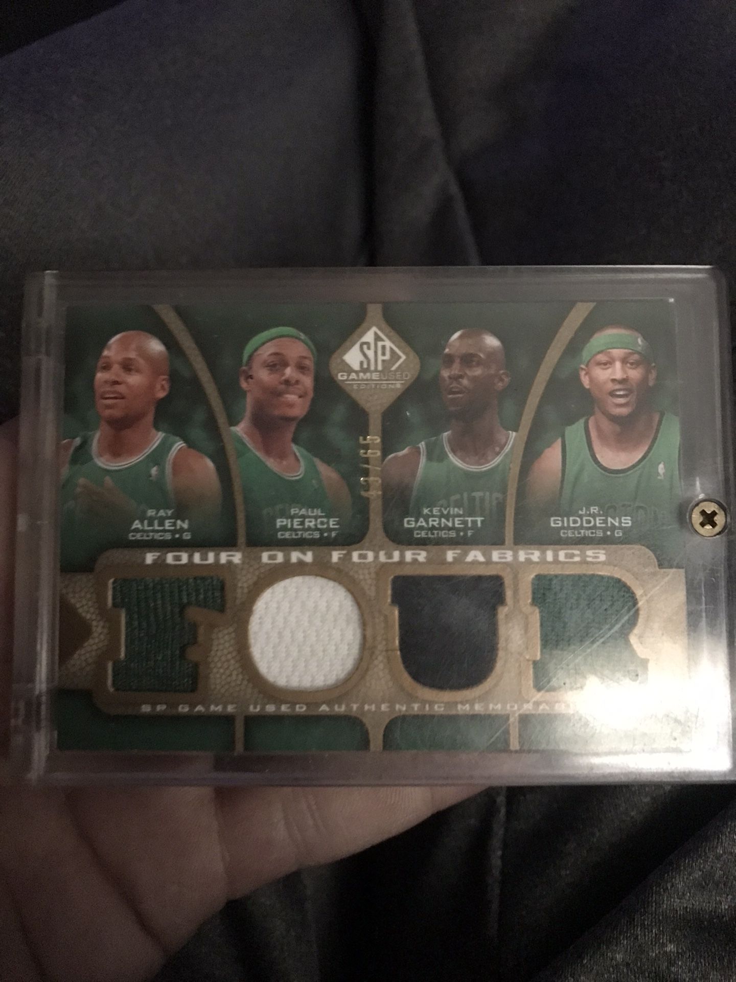 Game used Jersey Cards in case 4 Hall Of Famers 