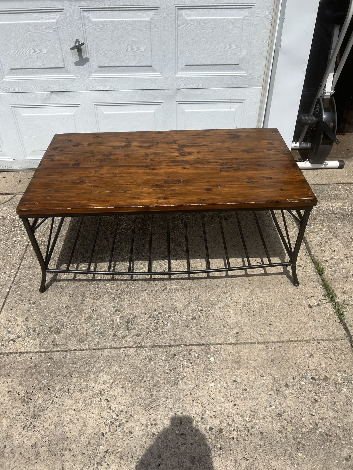 Real Wood With Metal Bottom Coffee Table 