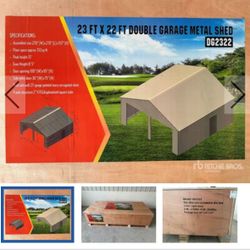 Double Garage Metal Shed