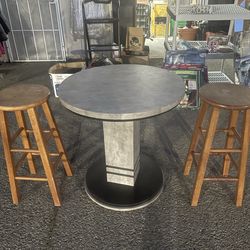 Table and bar stools